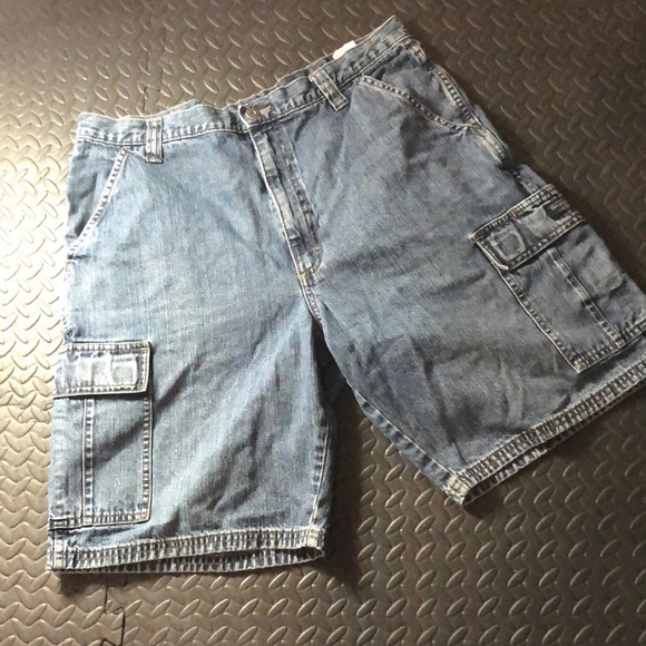 Wrangler Mens Blue Denim Cargo Jean 